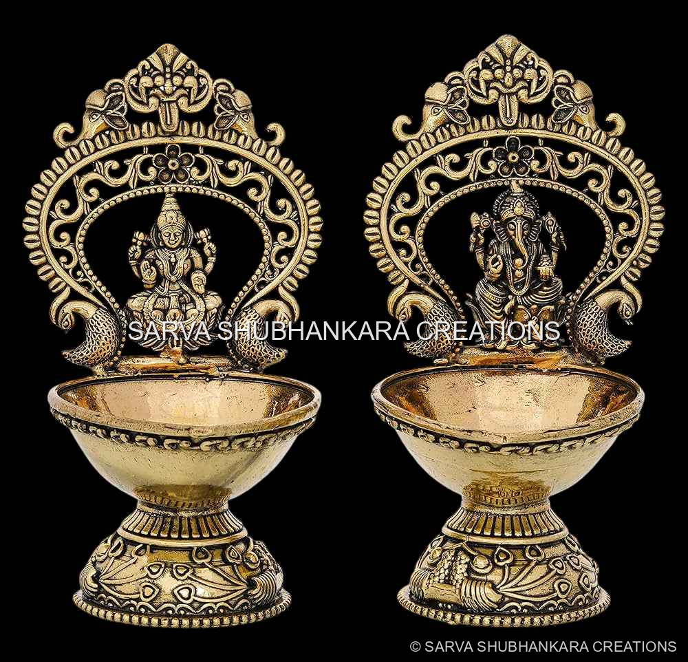Ganesh Lakshmi Dual Diya Blessings