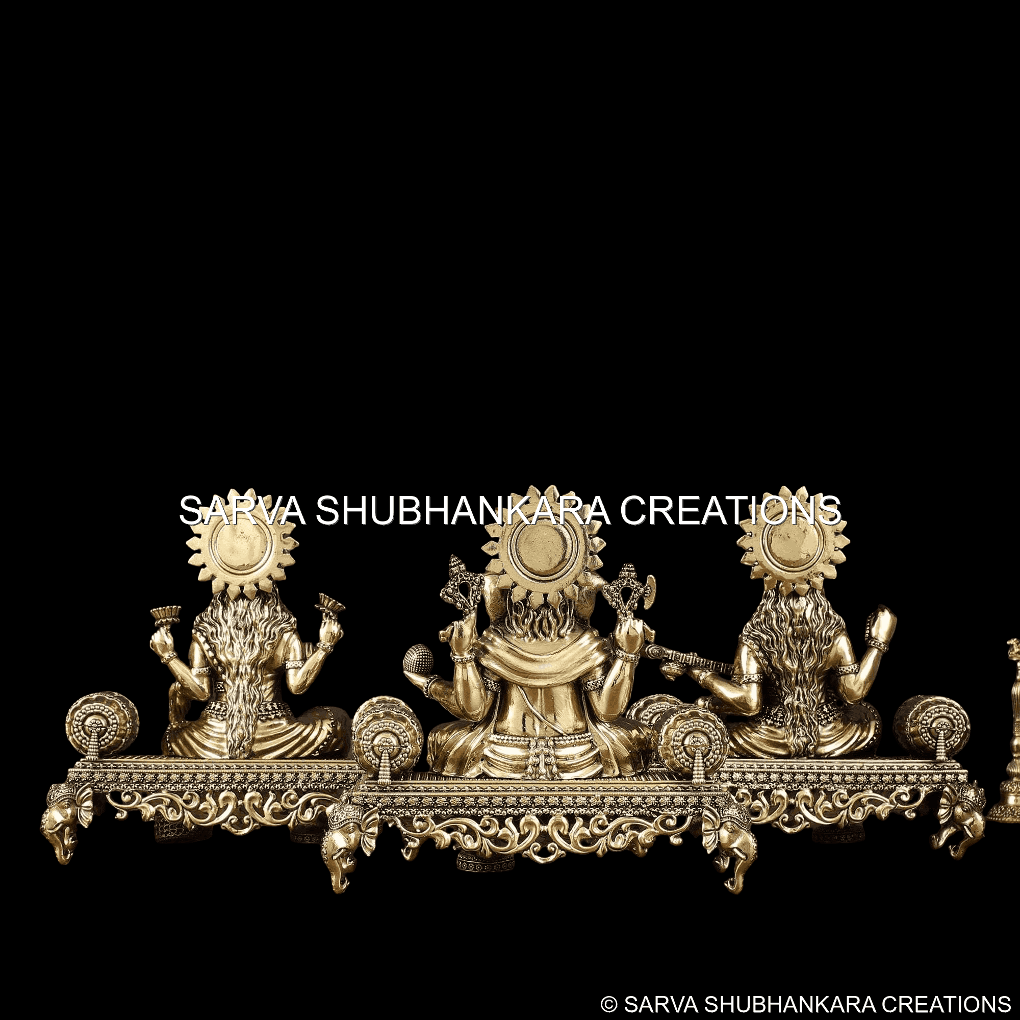 Ganesh Lakshmi Saraswati Royal Seating Set